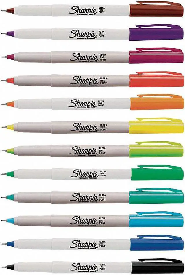 Alt view image 2 of 3 - SHARPIE 37175PP Permanent Marker Set, Ultra Fine Tip, Capped, 12 PK
