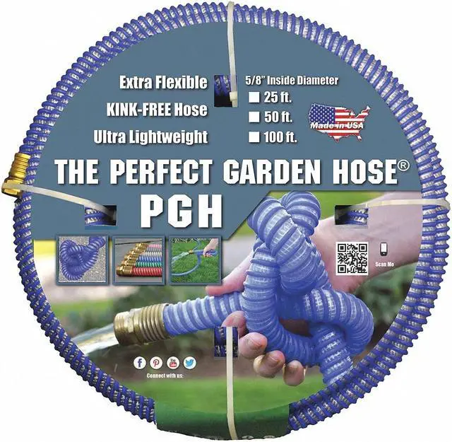 Alt view image 2 of 2 - TUFF GUARD PGH-100-GN 5/8 in ID x 100 ft L Water Hose, Rubber Tube, Green,