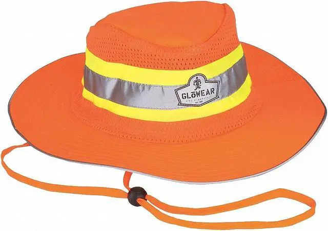Alt view image 2 of 8 - Ergodyne GloWear 8935 Class Headwear Hi-Visibility Ranger Hat Orange Small