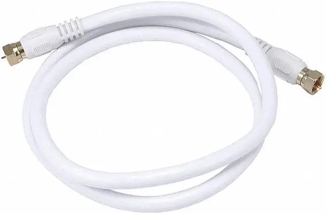 Main image of Monoprice 3ft RG6 (18AWG) 75Ohm, Quad Shield, CL2 Coaxial Cable with F Type Connector - White