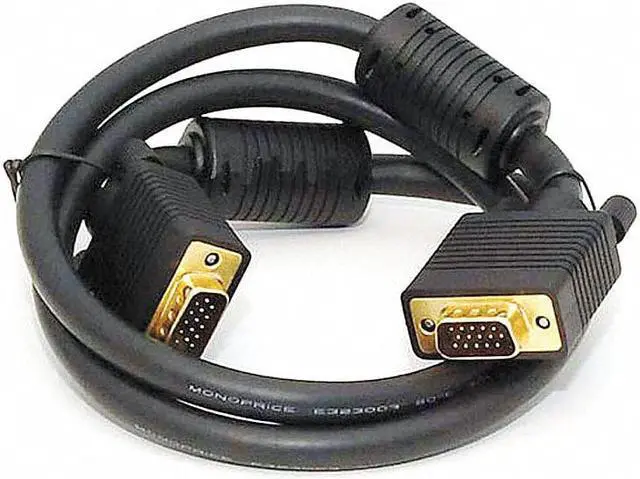 Alt view image 3 of 8 - Monoprice SVGA Super VGA M/M Monitor Cable - 3 Feet With ferrites | Gold Plated
