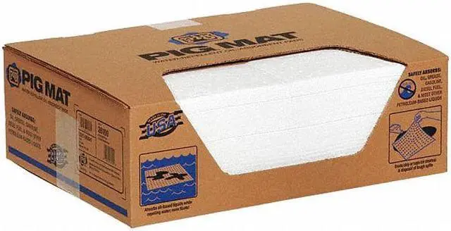 Main image of 15" Absorbent Pad, Fluids Absorbed: Oil-Based Liquids, Light, 11 gal., 100 PK