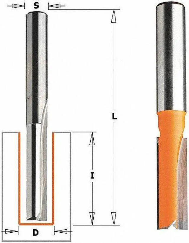Alt view image 3 of 3 - CMT 812.629.11 Straight Router Bit,HW,1/2 in