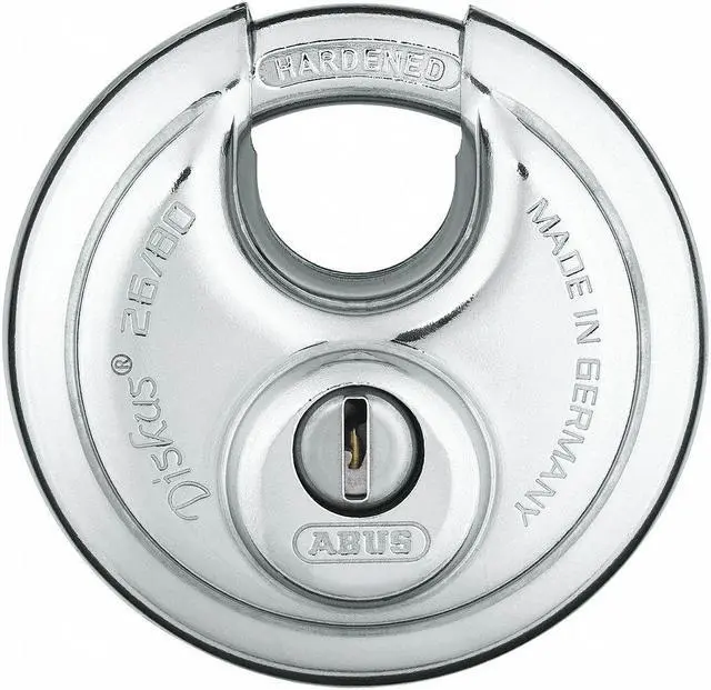 Alt view image 4 of 4 - ABUS 26/80 KA Padlock, Keyed Alike, Partially Hidden Shackle, Disc Stainless