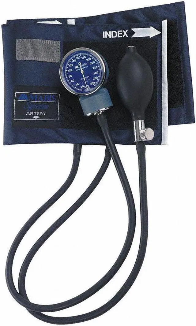 Alt view image 2 of 4 - Mabis 01-100-011 Signature Aneroid Sphygmomanometer - Blue Nylon Cuff - Adult