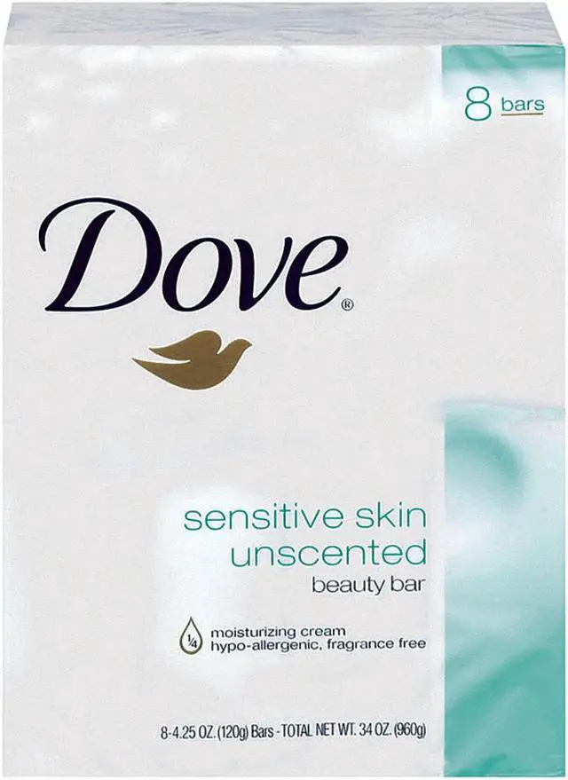 Alt view image 2 of 4 - DOVE CB613789 Body Soap, Fragrance Free, White, 4.25 oz, Hypoallergenic,