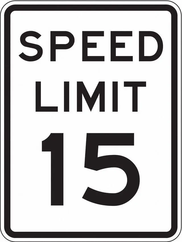 Alt view image 2 of 3 - LYLE R2-1-15-18HA Speed Limit 15 Traffic Sign, 24 in H, 18 in W, Aluminum,