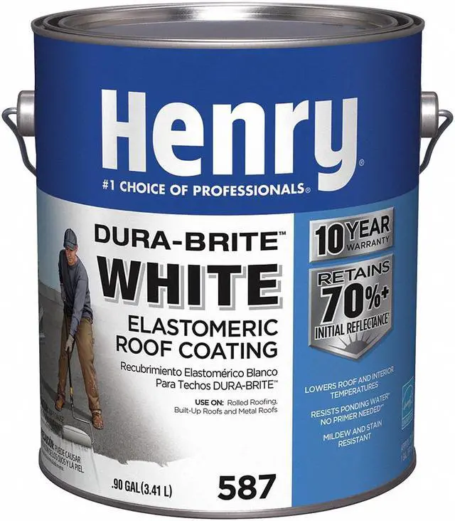 Alt view image 2 of 2 - HENRY HE587046 Elastomeric Roof Coating, 1 gal, Pail, White