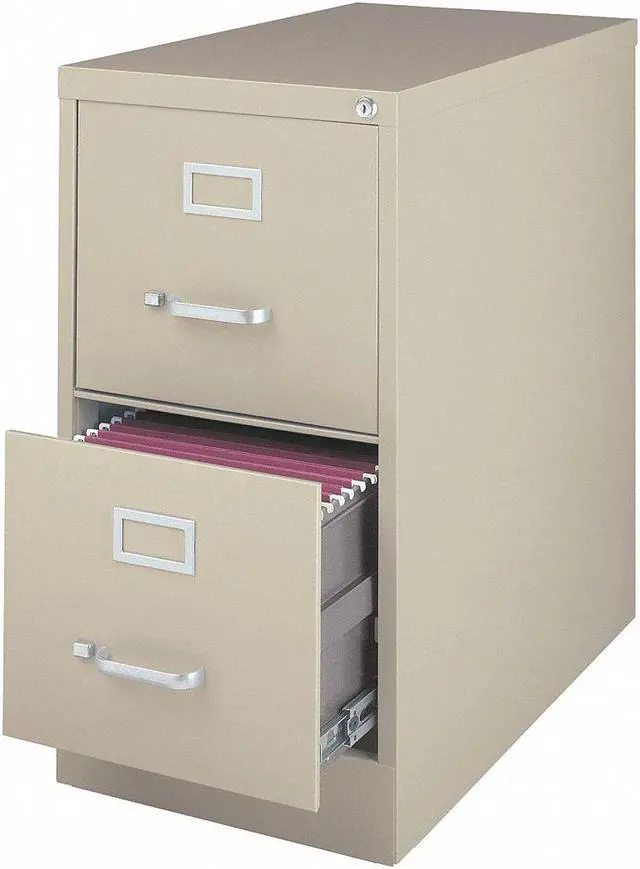 Alt view image 2 of 8 - Hirsh 25-in Deep 2 Drawer, Letter Width, Vertical File Cabinet, Putty