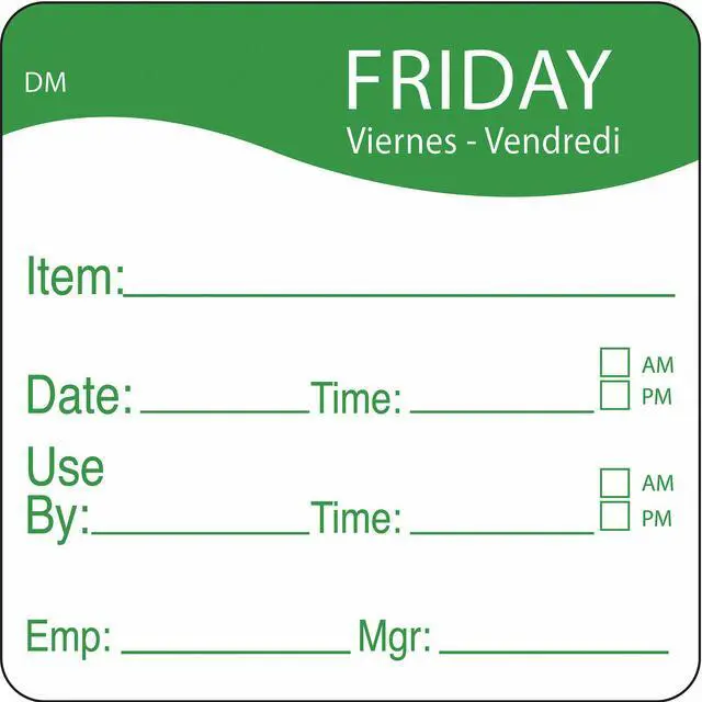 Main image of DAYMARK 1100535 Day Label,Friday,2-1/2 In. W,PK250