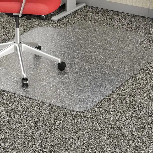 Alt view image 6 of 12 - Lorell Economy Chairmat Low Pile Std. Lip 19"x10" 36"x48" Clear 02156
