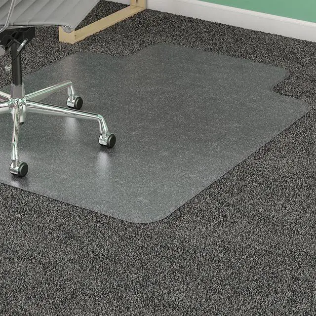 Alt view image 10 of 13 - Lorell Chairmat Med. Pile 36"x48" Standard Lip 19"x10" Clear 25757