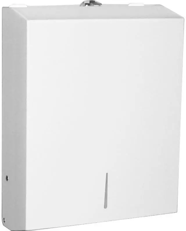 Alt view image 2 of 3 - Genuine Joe Towel Dispenser Metal 13-1/2"x4-1/4"x11" White 02197