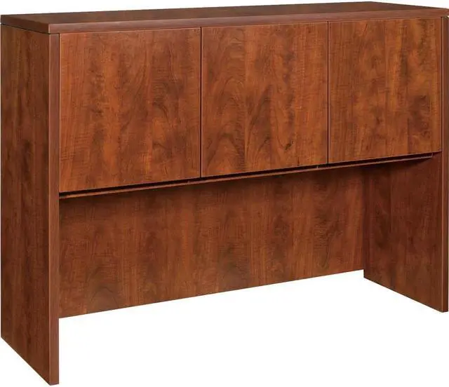 Alt view image 2 of 14 - Lorell Hutch w/Doors 48"x15"x36" Cherry 69418