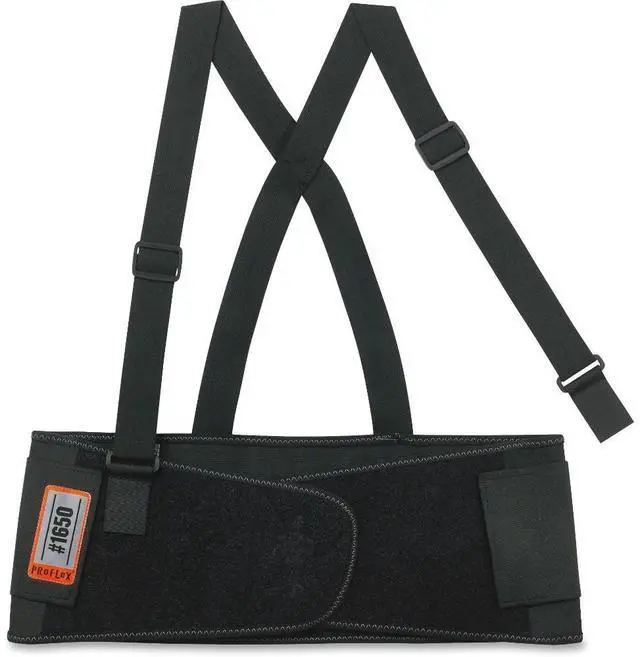 Alt view image 2 of 14 - Ergodyne Corporation Back Support Elastic Detachable Suspenders Large Black