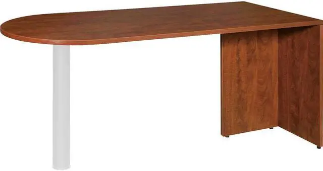 Alt view image 2 of 7 - Lorell 69415 Essentials Peninsula Desk Box 1/2 66" Width x 30" Depth x 29.5" Height - Cherry