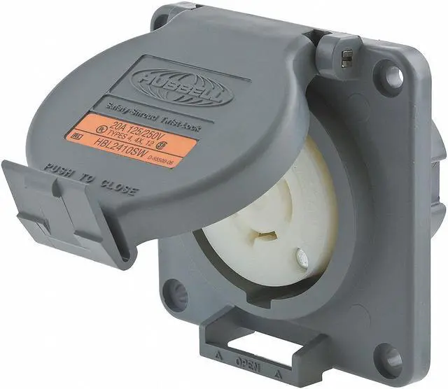 Main image of HUBBELL WIRING DEVICE-KELLEMS HBL2410SW 20A Watertight Twist-Lock Receptacle 3P