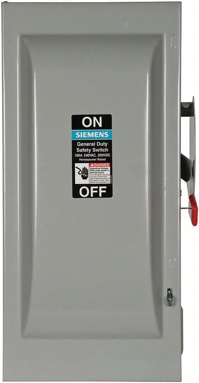 Alt view image 3 of 3 - SIEMENS GF323N 100A 240V 3P 4-Wire Fusible General Duty Safety Switch, NEMA-1