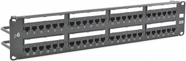 Alt view image 2 of 3 - HUBBELL PREMISE WIRING HP648 Patch Panel,3.46in.H,6 Category,Steel