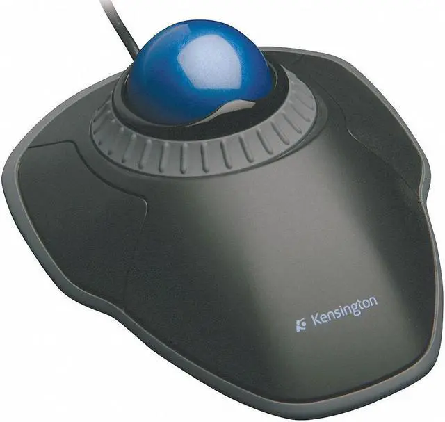 Alt view image 2 of 4 - Kensington Corded Trackball Mouse, Optical, Black/Blue, USB Black/Blue  K72337US