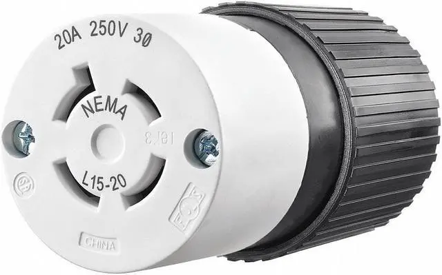 Main image of BRYANT 71520NC Locking Connector, L15-20R, 20 A, 250V AC, Three Phase, 3 Pole,