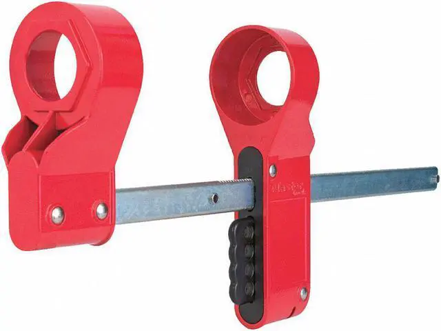 Main image of Blind Flange Lockout Device,  Red/Black/Silver,  1.000" to 1.875" Nut Dia.