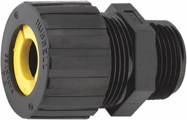 Main image of Liquid Tight Cord Connector,  0.50" to 0.63" Cord Dia. Range,  3/4" MNPT,  Nylon