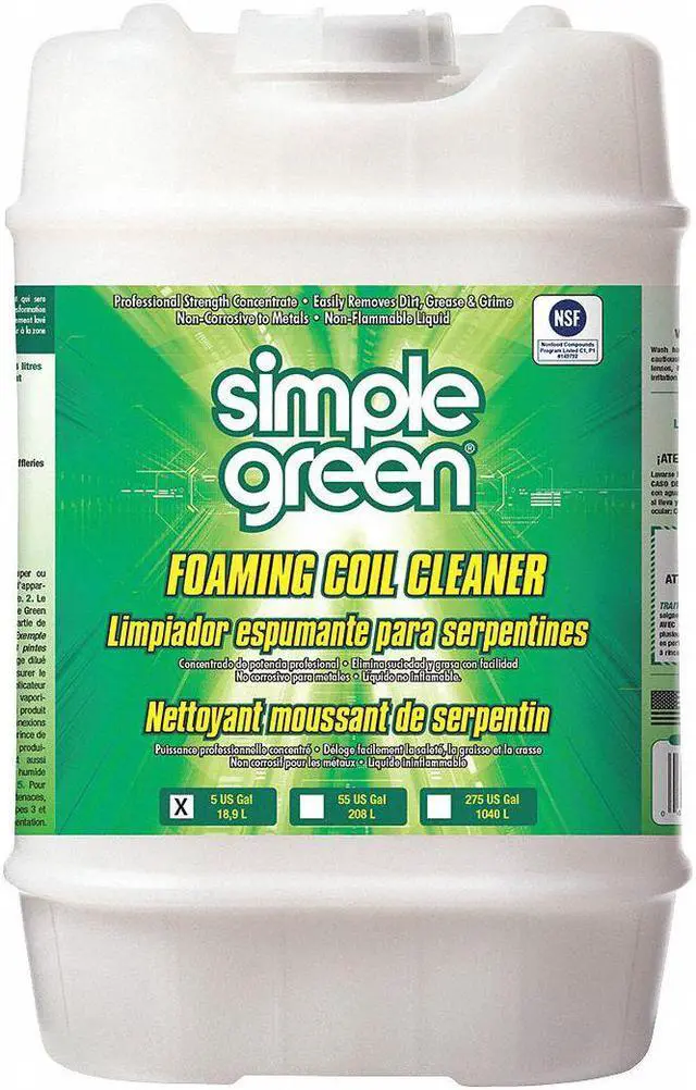 Main image of SIMPLE GREEN 0100000104005 Condenser or Evaporator Cleaner,5 gal.