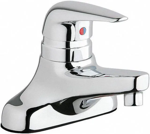Main image of CHICAGO FAUCET 420-E2805ABCP Manual Low Arc Bathroom Faucet, 4" Mount, Polished