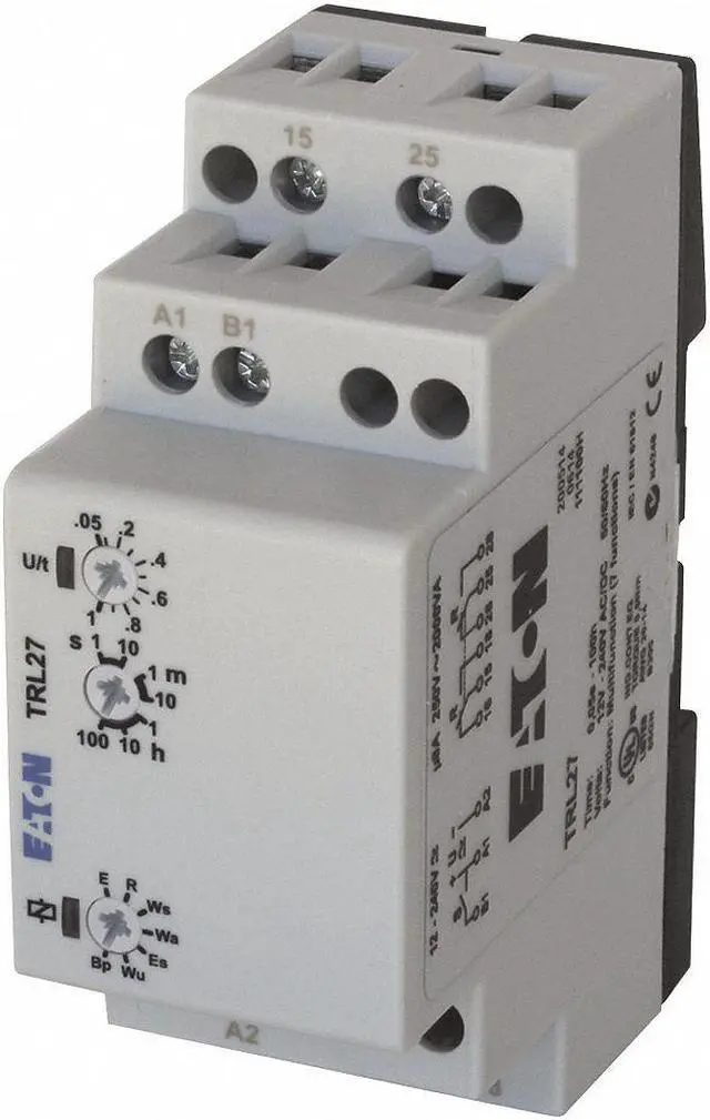 Main image of EATON TRL27 Time Delay Relay, 24 to 240VAC/DC, 8A, DPDT, Status Indicator: LED