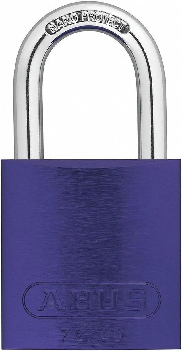 Main image of Abus Alike-Keyed Padlock, Open Shackle Type, 1" Shackle Height, Purple  19330