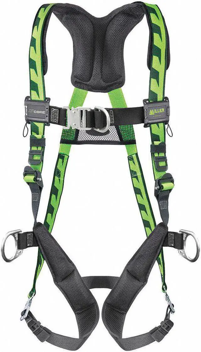 Alt view image 3 of 3 - HONEYWELL MILLER ACF-QCDUG Full Body Harness, Vest Style, L/XL, Polyester, Green