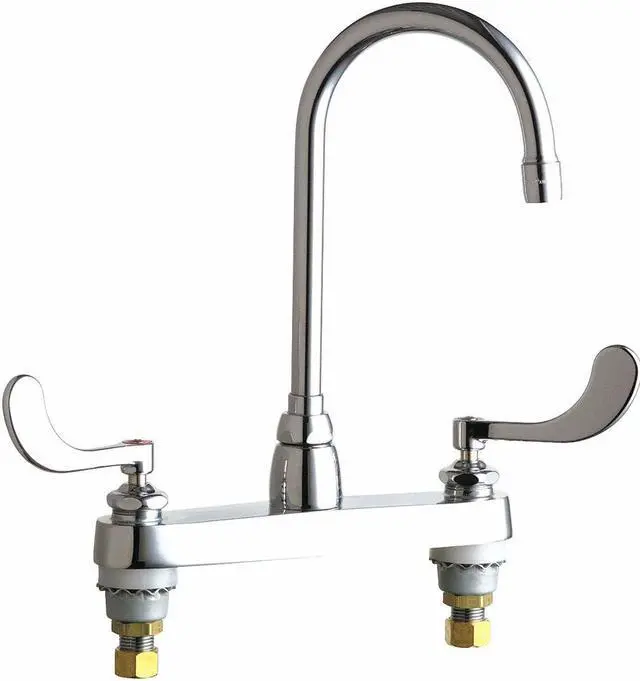 Main image of CHICAGO FAUCET 1100-GN2AE35-317AB Gooseneck Kitchen/Bathroom Faucet, Manual, 8"