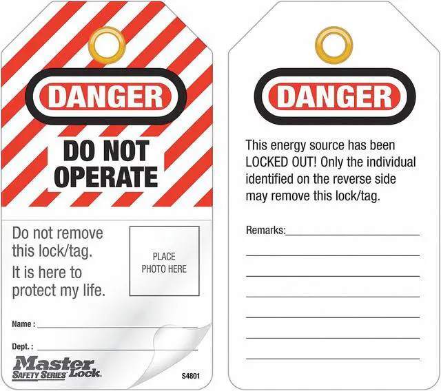 Main image of Master Lock Photo ID Danger Tags,PK12  S4801