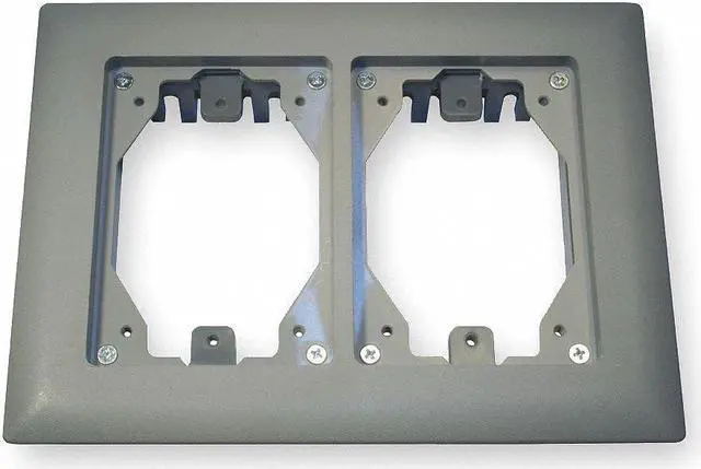Alt view image 3 of 3 - HUBBELL WIRING DEVICE-KELLEMS PFBRFGY2 Floor Box Carpet Flange,2-Gang