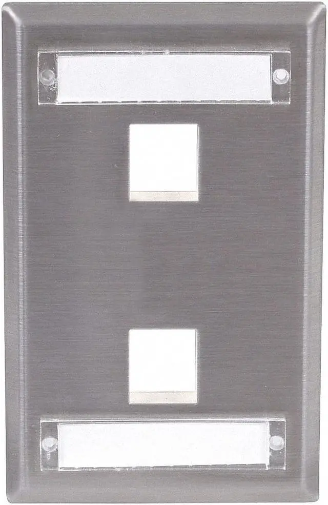 Alt view image 2 of 2 - HUBBELL PREMISE WIRING SSFL12 Plate,2 Ports,Gray