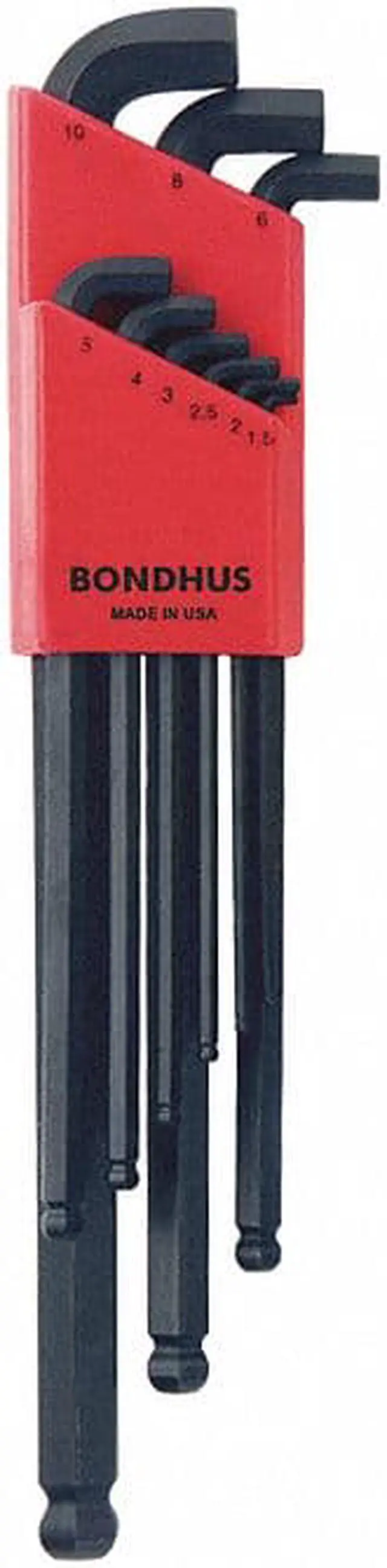 Alt view image 4 of 4 - Bondhus 16599 Set of 9 Balldriver Stubby L-wrenches, sizes 1.5-10mm
