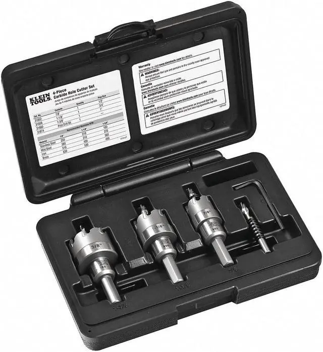 Alt view image 8 of 8 - Klein Tools 31872 Carbide-Tipped Hole Cutter Kit, 4 pieces