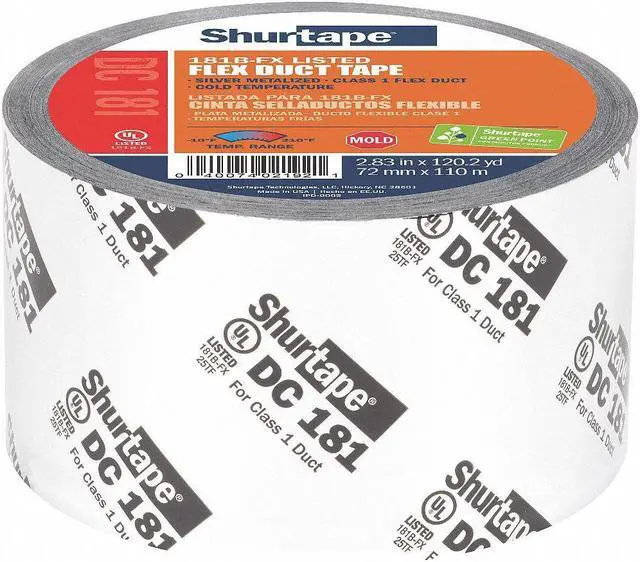 Main image of SHURTAPE 205330 Duct Tape, Black, 120-1/4 yd L, 1-7/8 in W