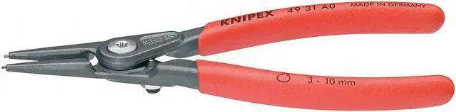 Main image of KNIPEX 49 31 A0 5-1/2" Precision External Circlip Pliers, Plastic Grip