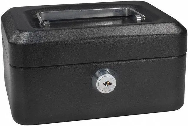 Alt view image 14 of 16 - 6 Inch Black Cash Box with Key Lock