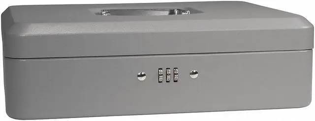 Alt view image 8 of 13 - 12 Inch Gray Cash Box with Combination Lock