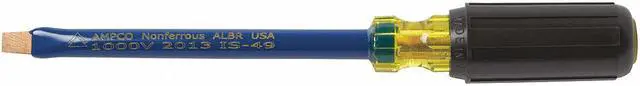 Alt view image 2 of 2 - AMPCO SAFETY TOOLS IS-49 Non-Sparking Insulated Slotted Screwdriver 5/16 in