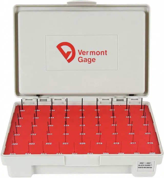 Alt view image 2 of 2 - VERMONT GAGE 901200100 Pin Gage Set,Minus,0.006-0.060 In,Black