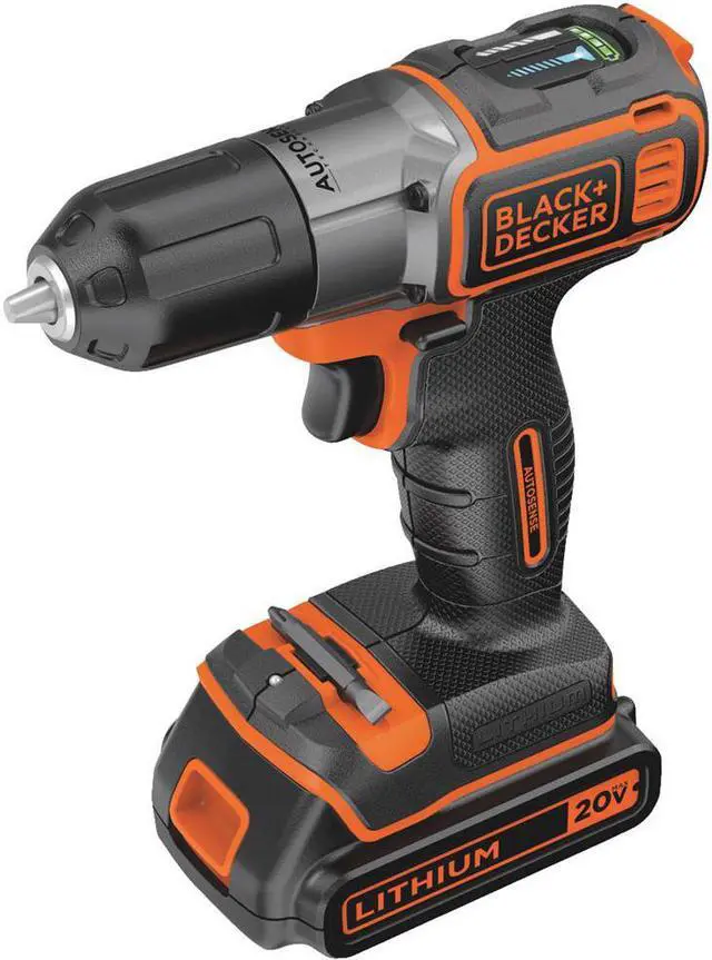 Alt view image 9 of 17 - Black & Decker BDCDE120C 20V MAX Lithium-Ion 3/8 in. Cordless Drill Driver Kit with Autosense Technology (2 Ah)