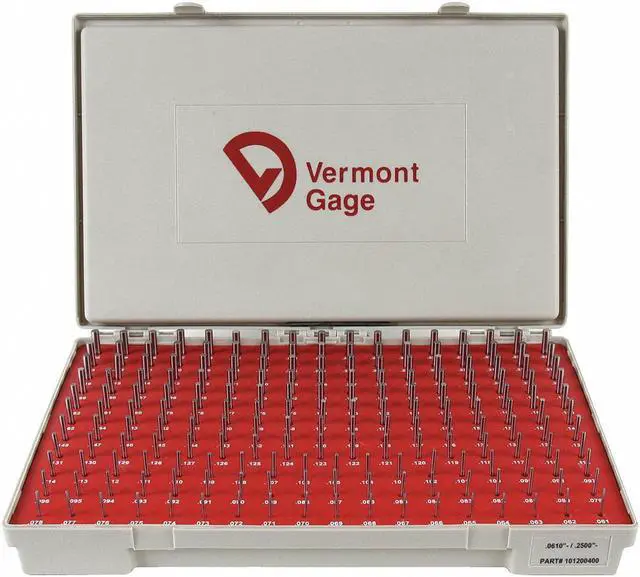 Main image of VERMONT GAGE 101200400 Pin Gage Set, Minus, Class ZZ, 190 Pcs