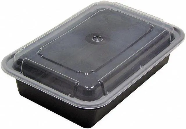 Alt view image 3 of 11 - C-Rect Plas Cntnr W/Lid 38Oz Microwvb Bla 150