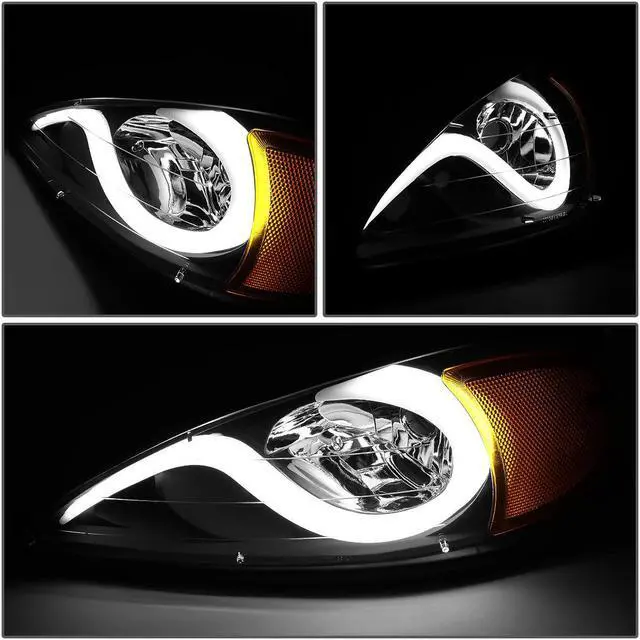 Alt view image 3 of 7 - DNA Motoring HL-HPL-PGAM99-BK-SM-AM For 1999 to 2005 Pontiac Grand Am LED DRL Light Bar Headlight Smoked Housing Amber Corner Headlamp 00 01 02 03 04 Left + Right
