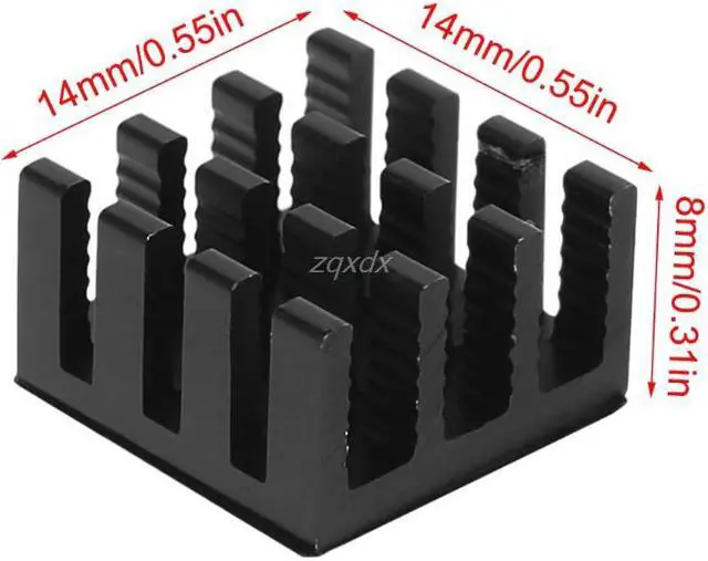 Alt view image 5 of 5 - 10pcs Computer Cooler Radiator Aluminum Heatsink Heat sink for Electronic Chip Heat dissipation Cooling Pads 14*14*8mm June