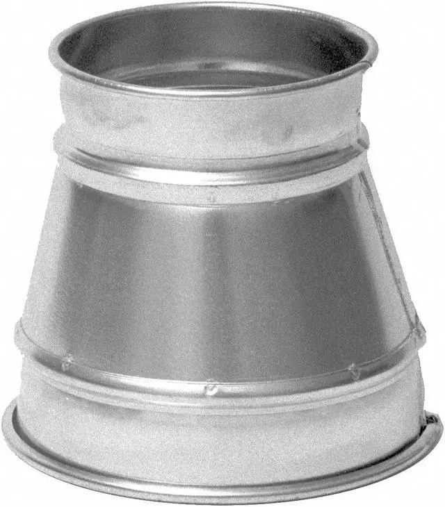 Alt view image 2 of 2 - NORDFAB 8040025869 Reducer, 6 in x 4 in Duct Dia, Galvanized Steel, 22 GA, 8" L